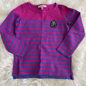 Juicy Couture Pink and Blue Striped Long Sleeve Tee